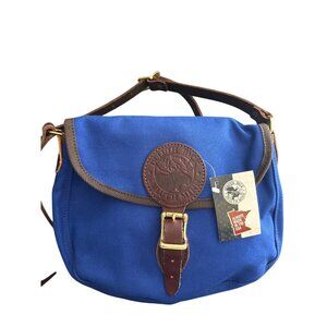 Duluth Pack Royal Blue Canvas Crossbody Bag With Leather Strap & Accents